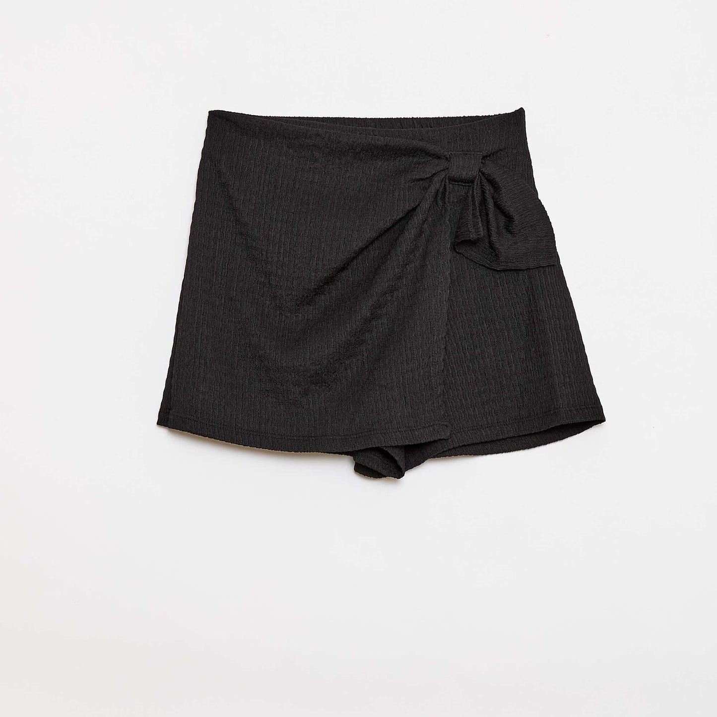 Falda pantalón corta de punto ligero lisa NEGRO