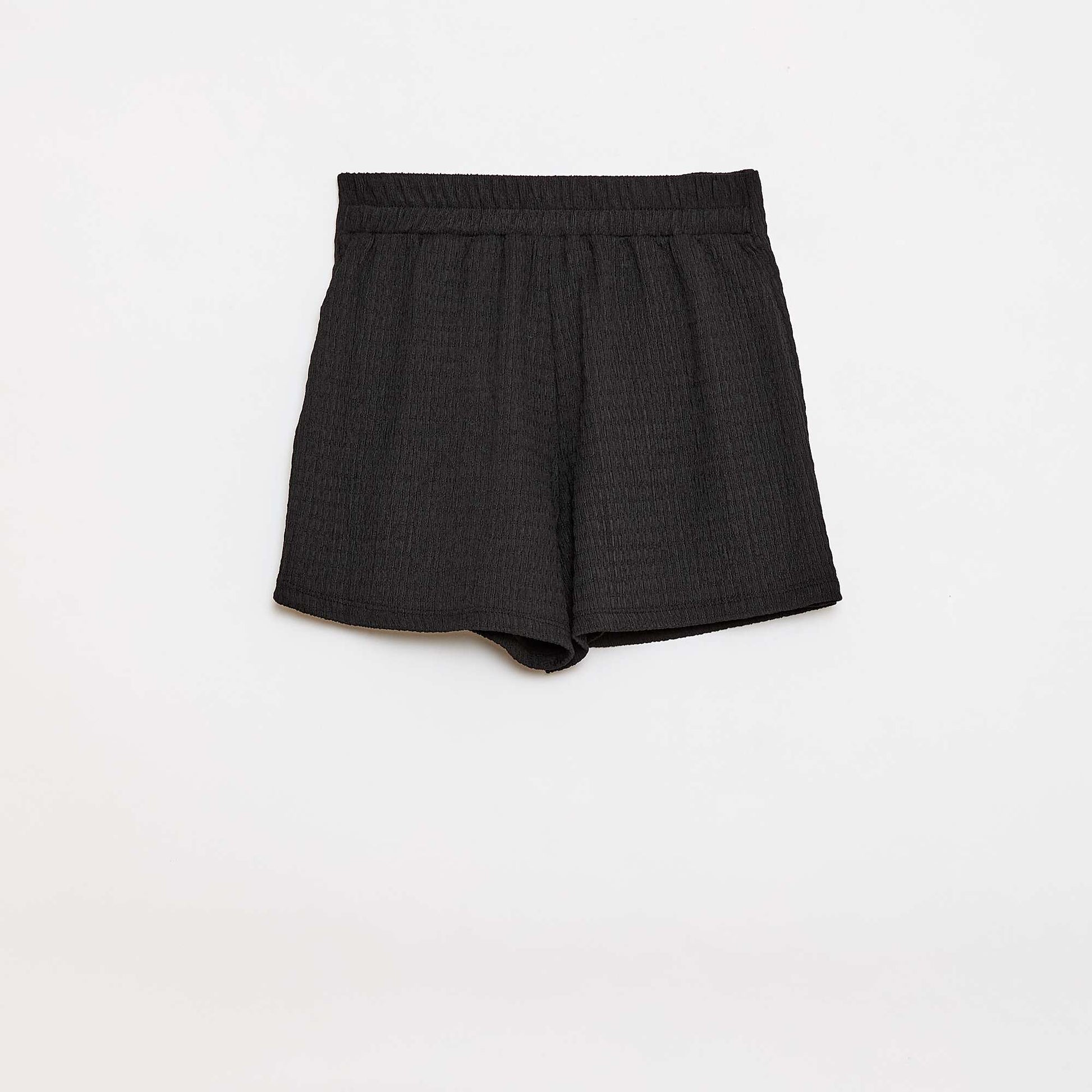 Falda pantalón corta de punto ligero lisa NEGRO