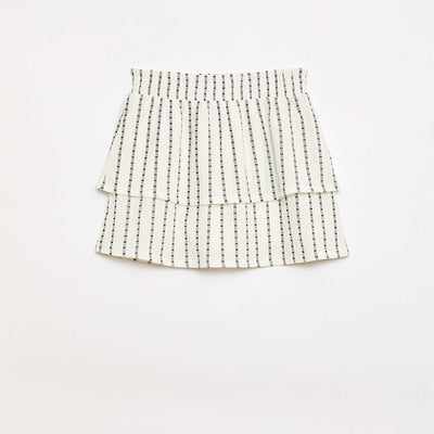 Falda pantalón de rayas verticales finas BLANCO
