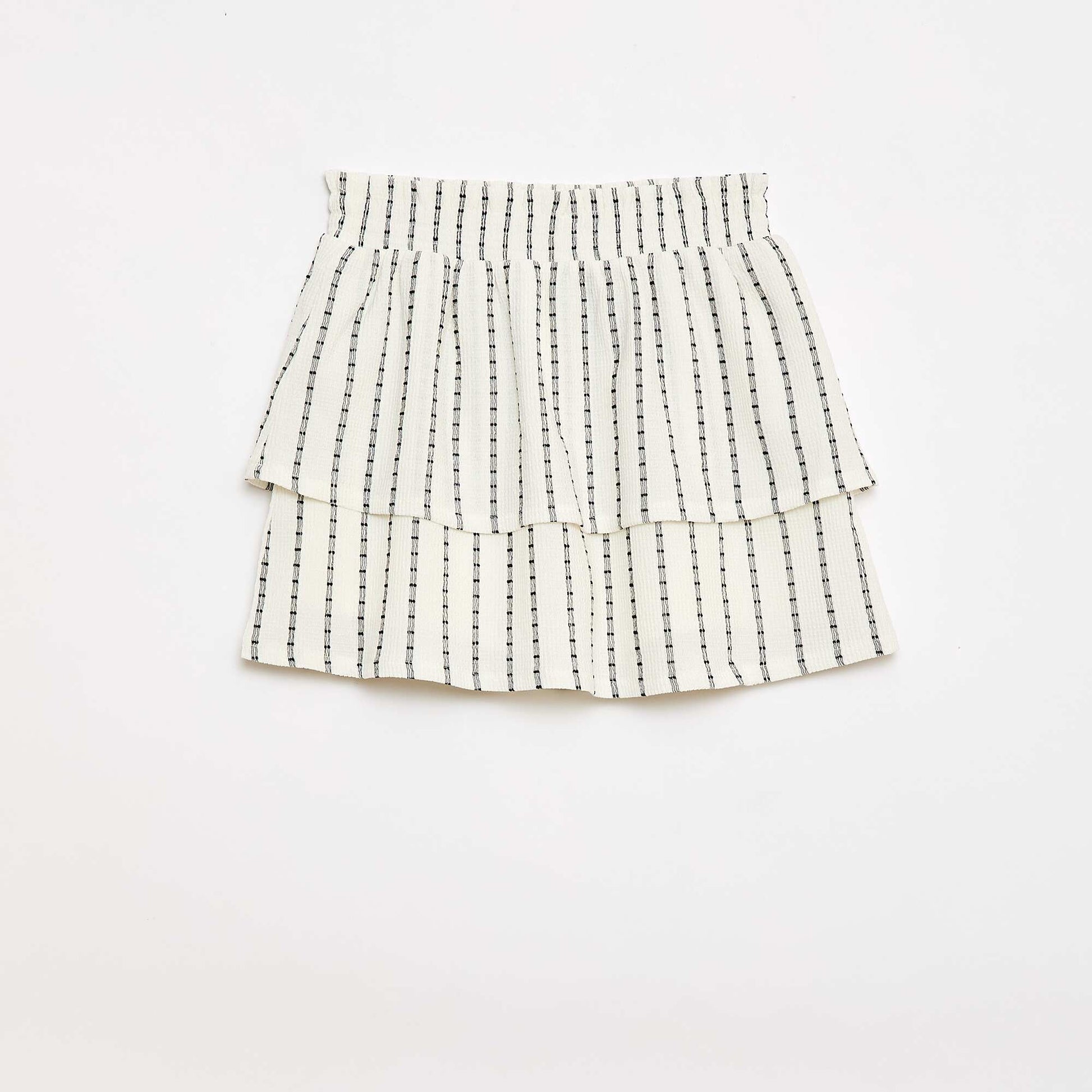 Falda pantalón de rayas verticales finas BLANCO