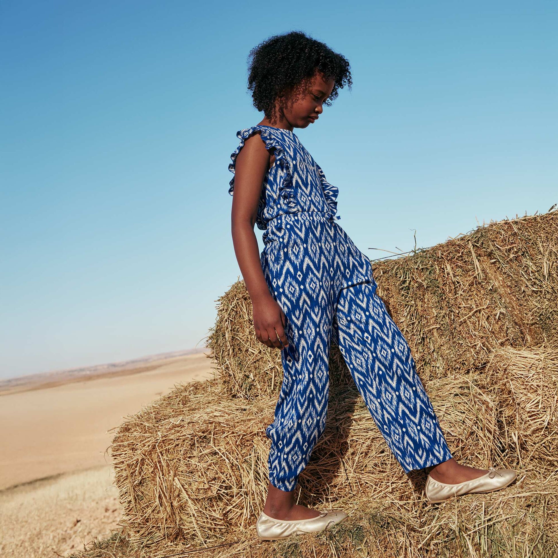Mono pantalón con estampado AZUL