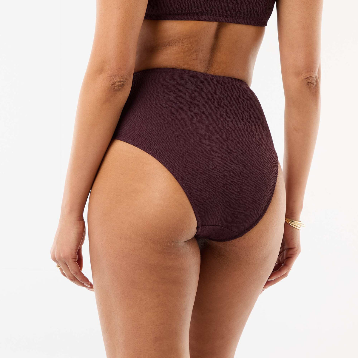 Braguita de bikini gofrada de cintura alta PURPURA