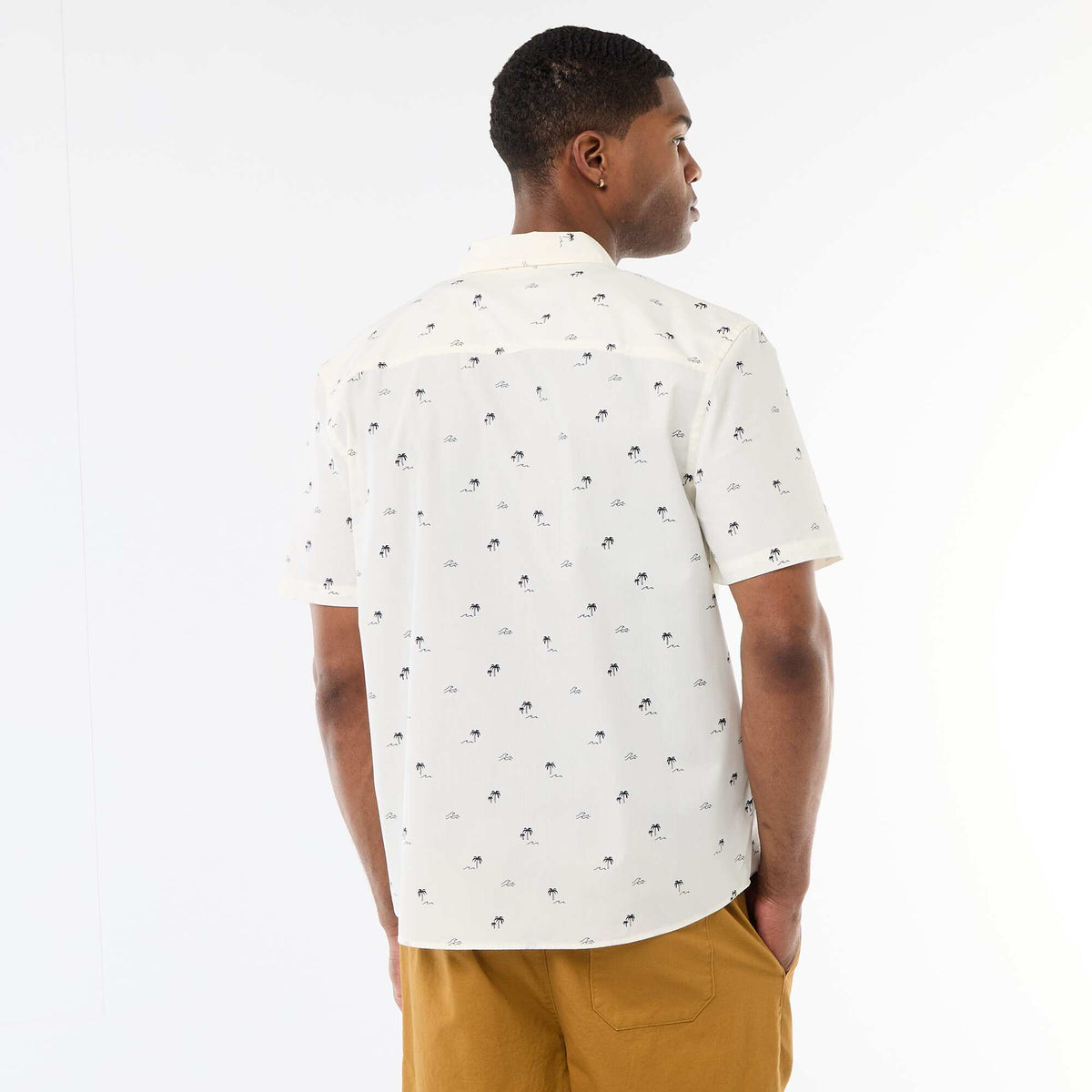 Camisa de manga corta con abertura abotonada BLANCO