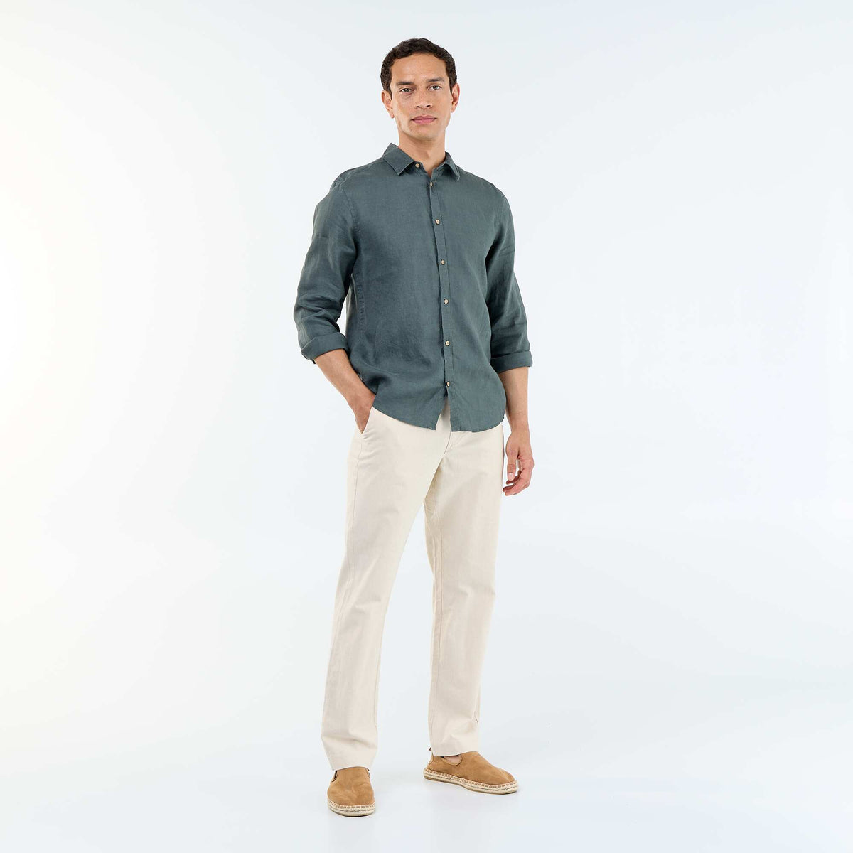 Camisa de lino KAKI