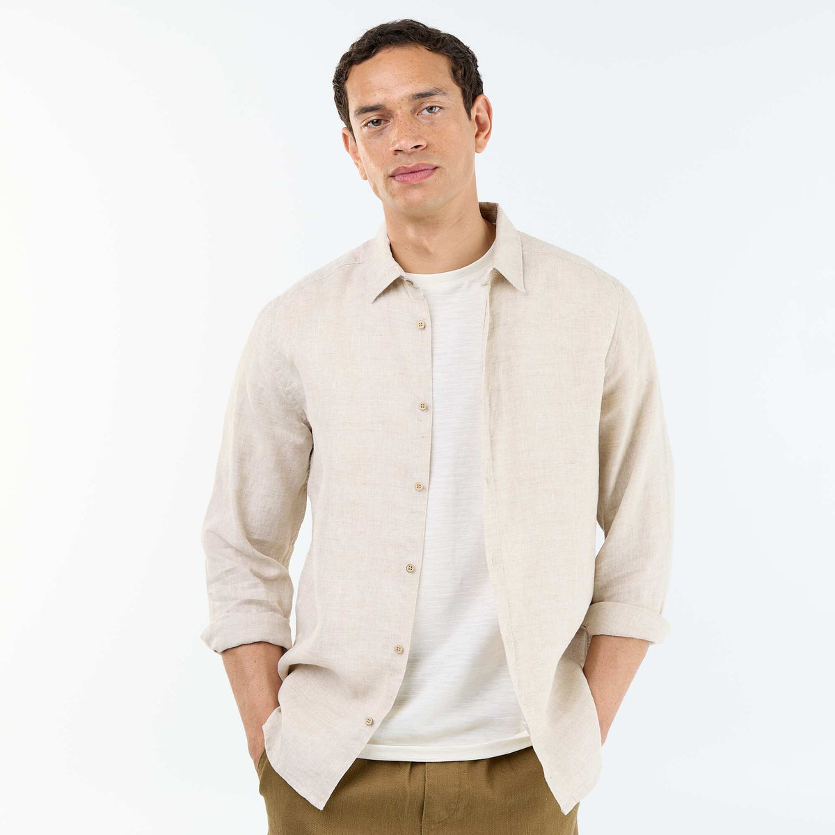 Camisa de lino BEIGE
