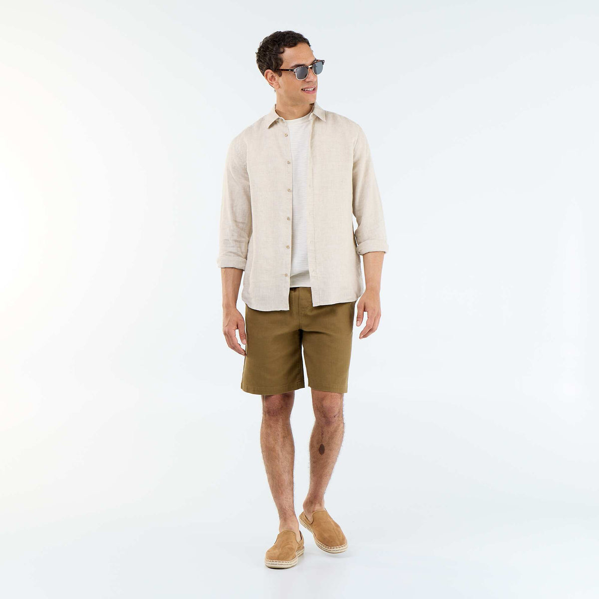Camisa de lino BEIGE