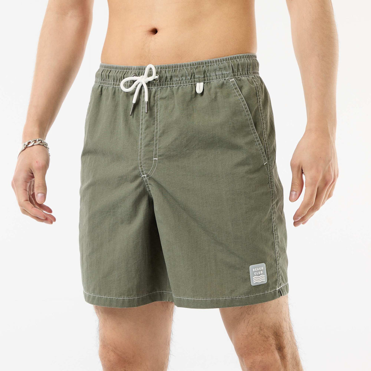 Bañador liso con bolsillos VERDE