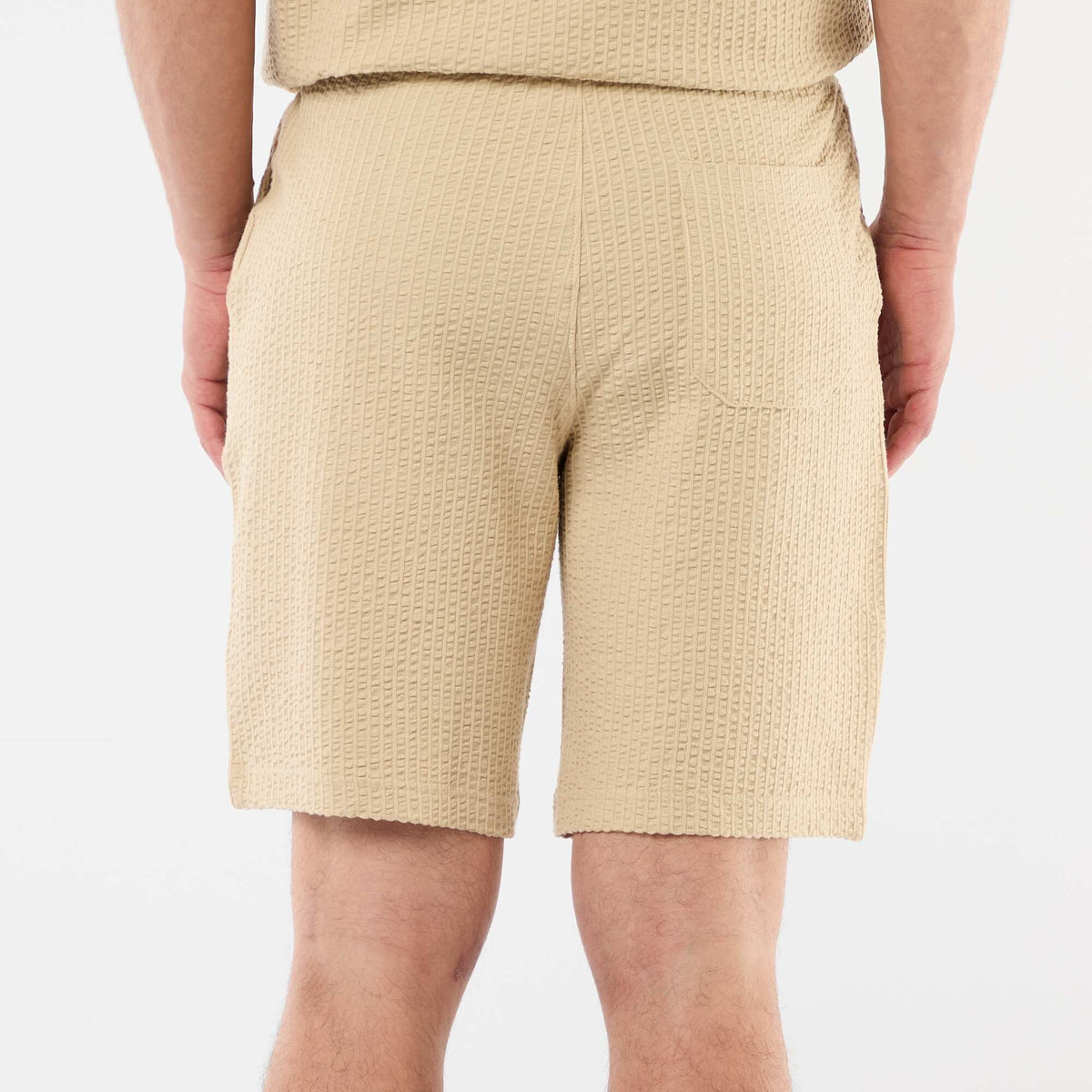 Bermuda de punto grueso liso BEIGE