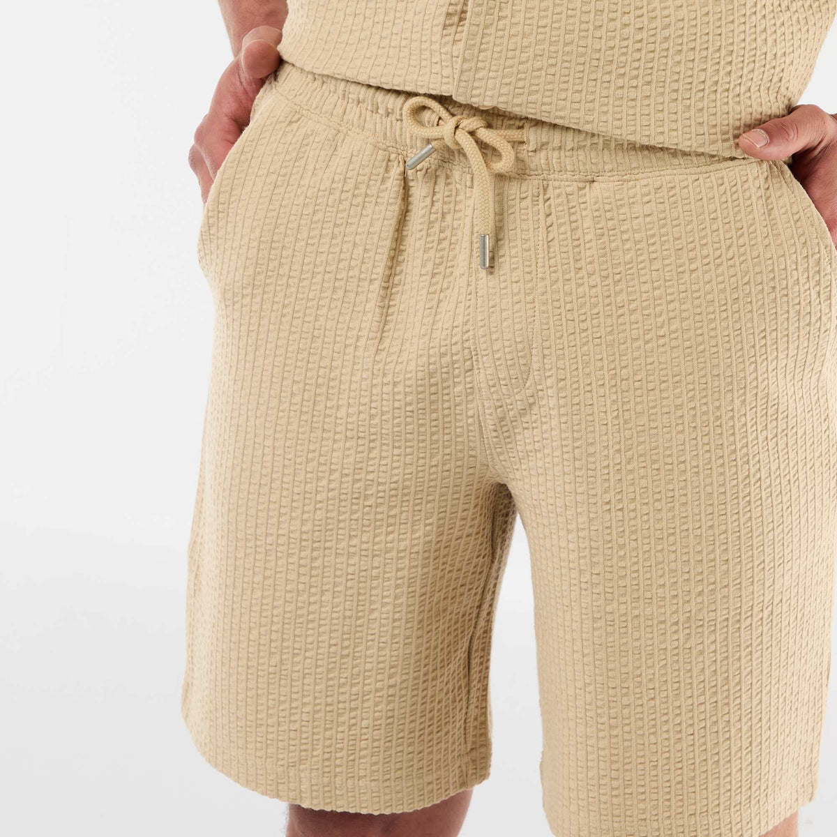 Bermuda de punto grueso liso BEIGE