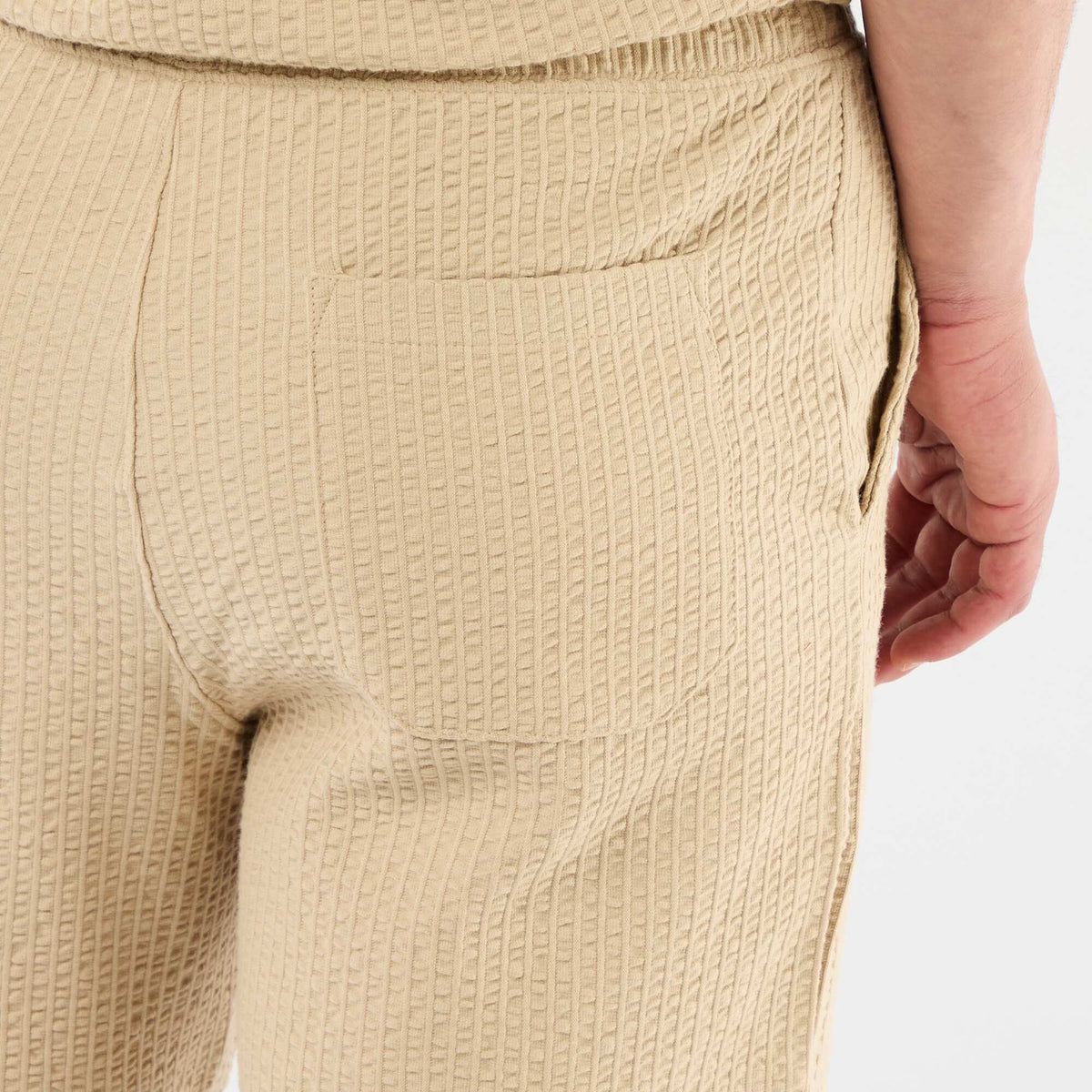 Bermuda de punto grueso liso BEIGE