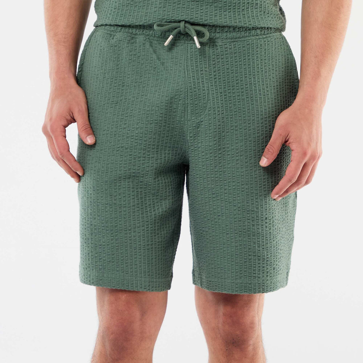Bermuda de punto grueso liso VERDE