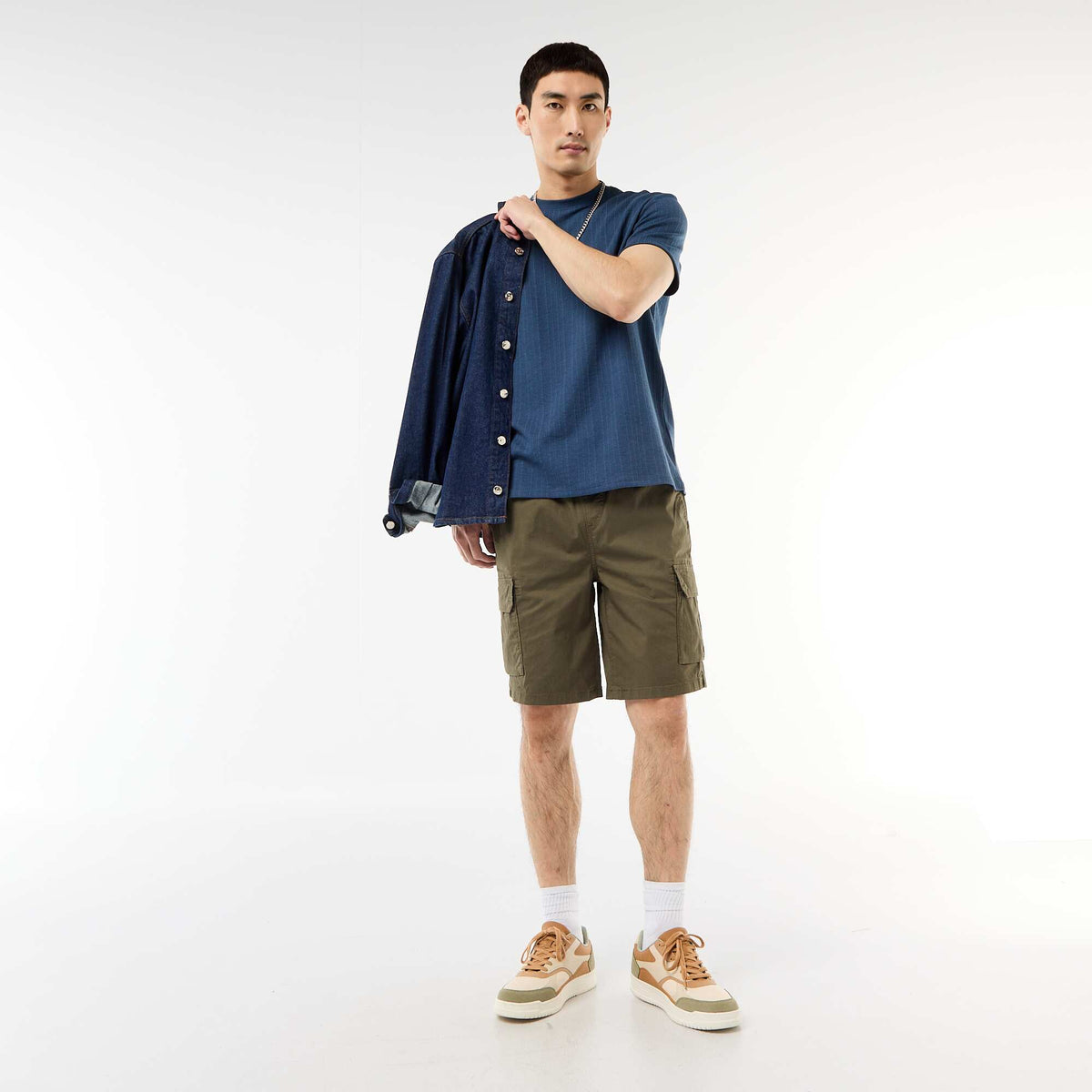 Bermuda chino en popelina con bolsillos con solapa KAKI