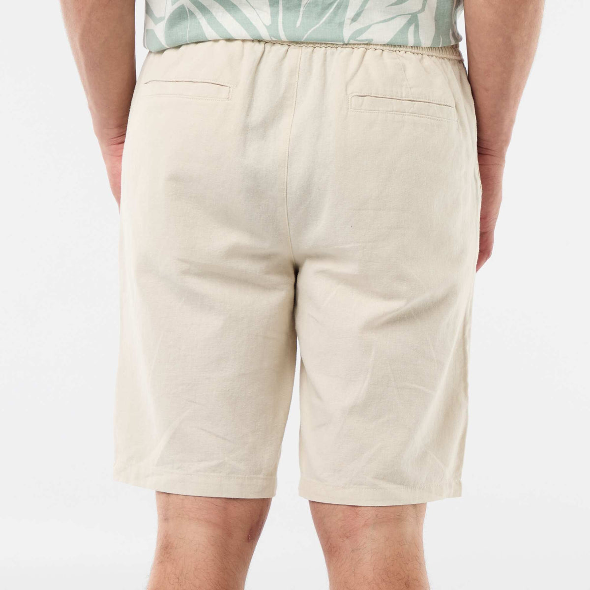 Bermuda de lino mezclado BEIGE