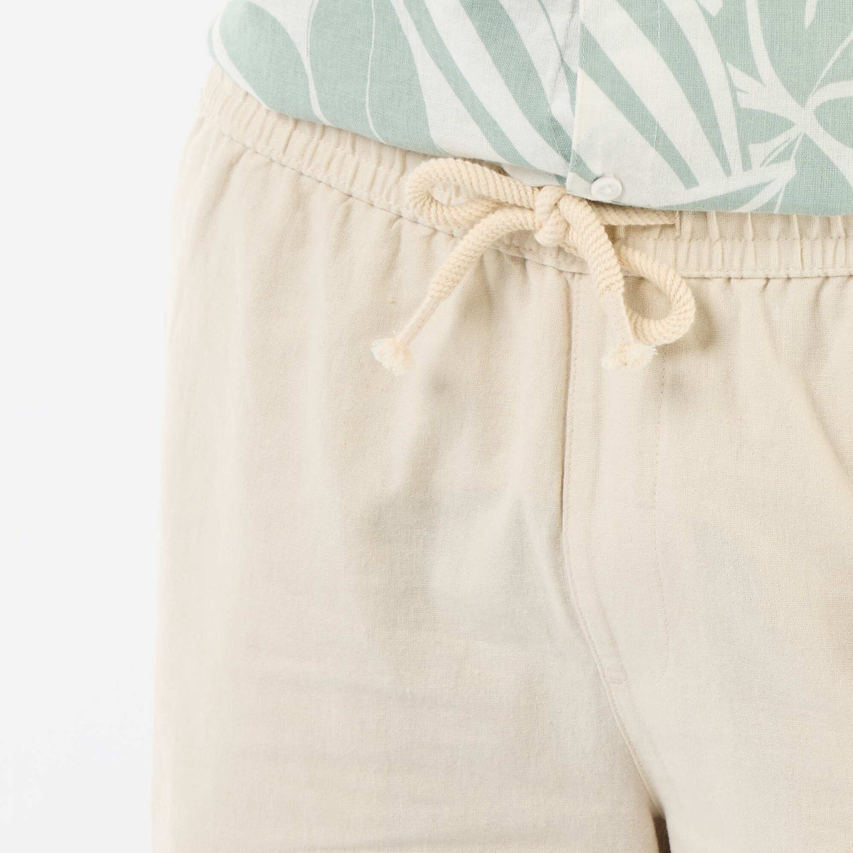 Bermuda de lino mezclado BEIGE