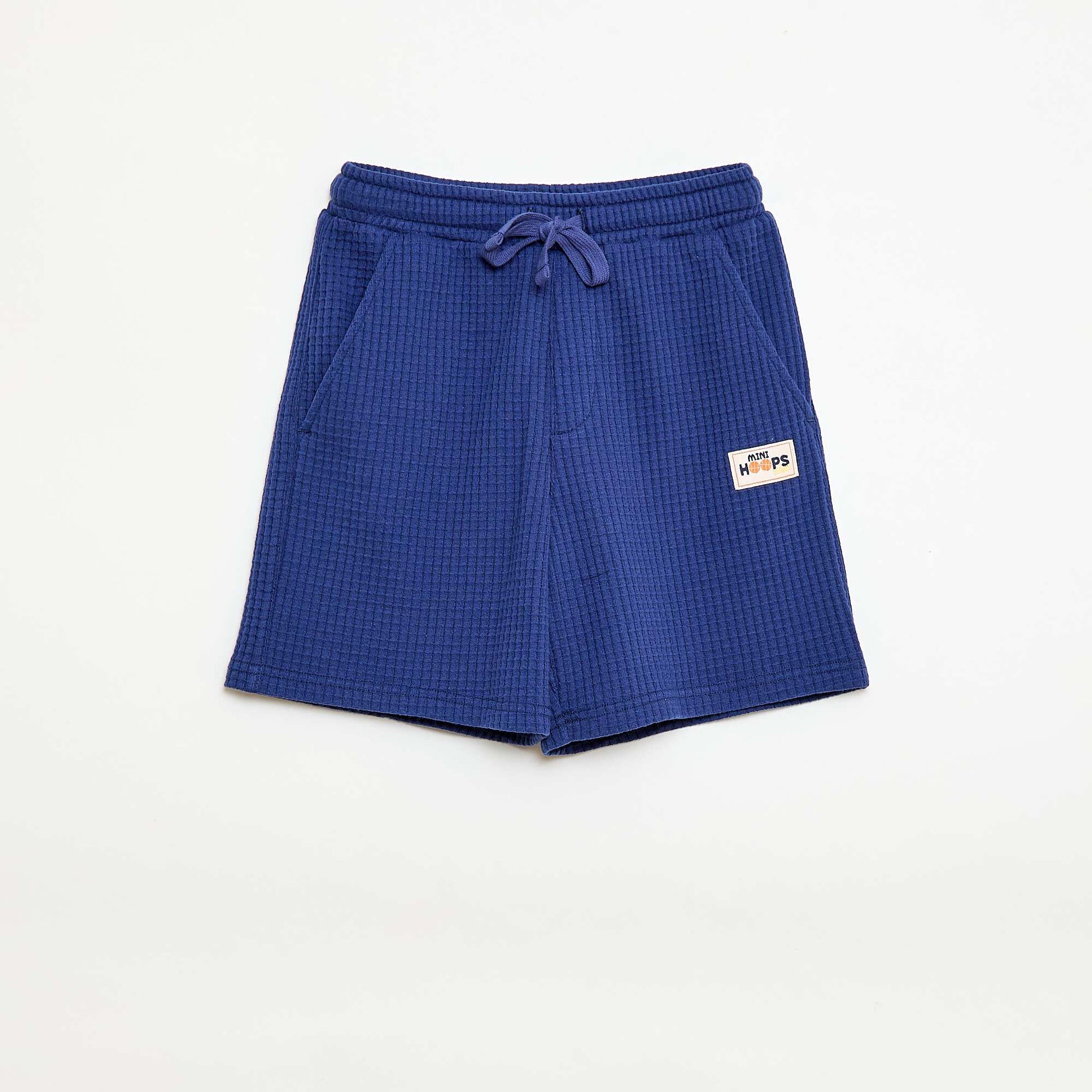 Pantalón corto de punto gofrado AZUL