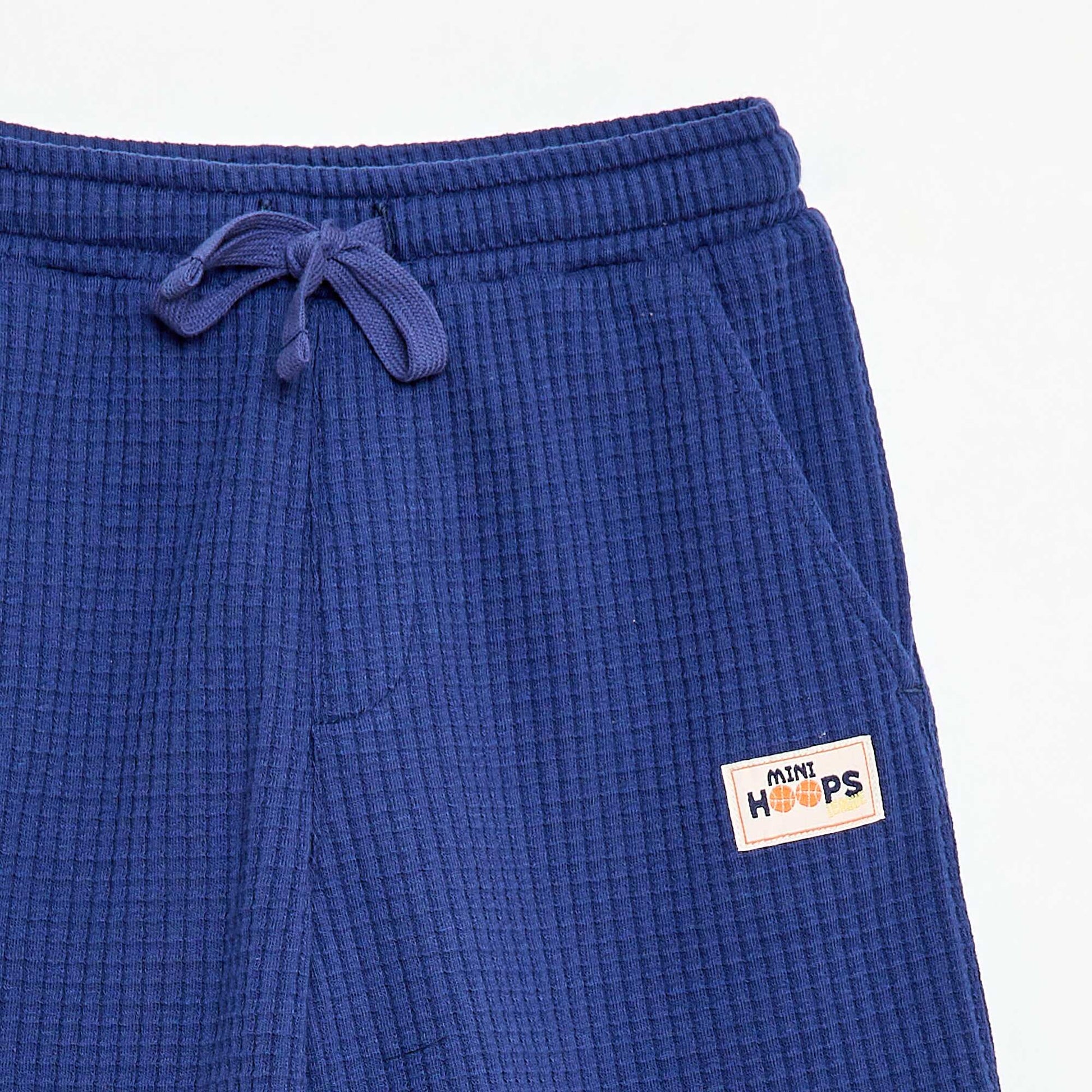 Pantalón corto de punto gofrado AZUL