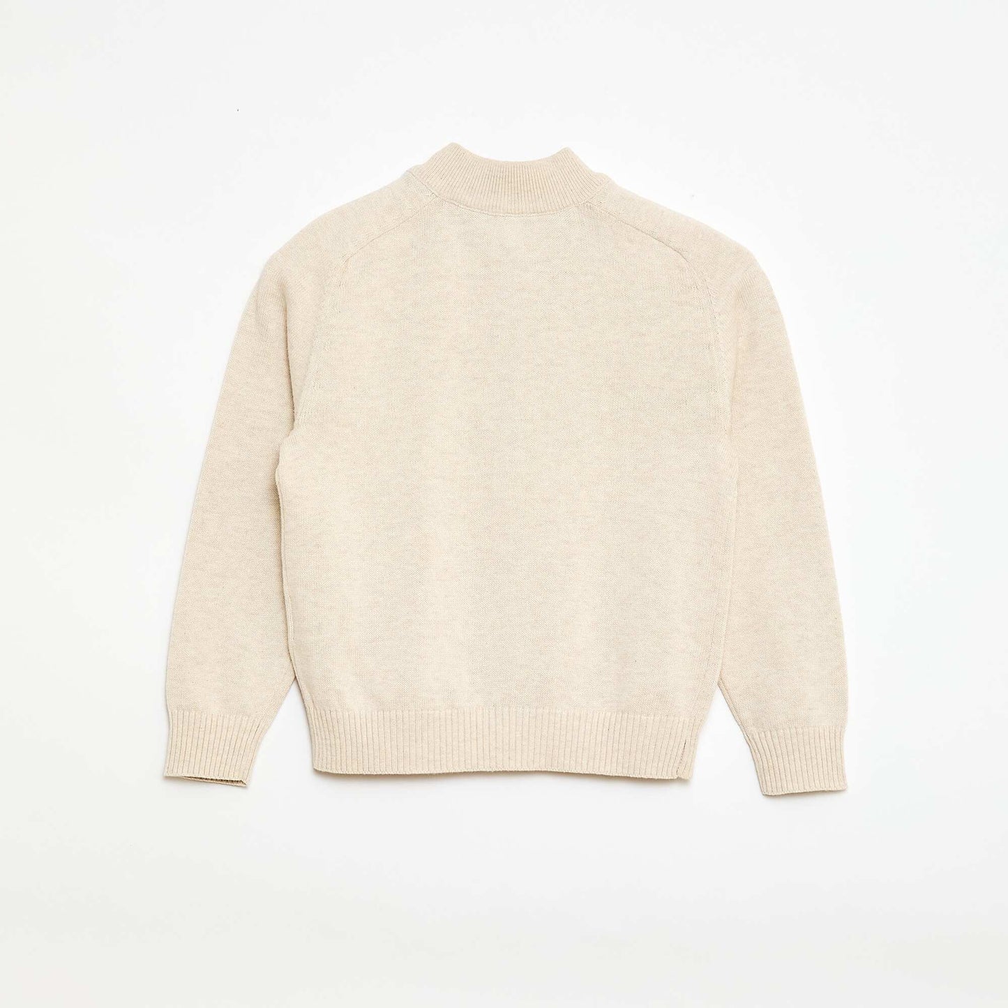 Chaqueta con cremallera y cuello alto BEIGE
