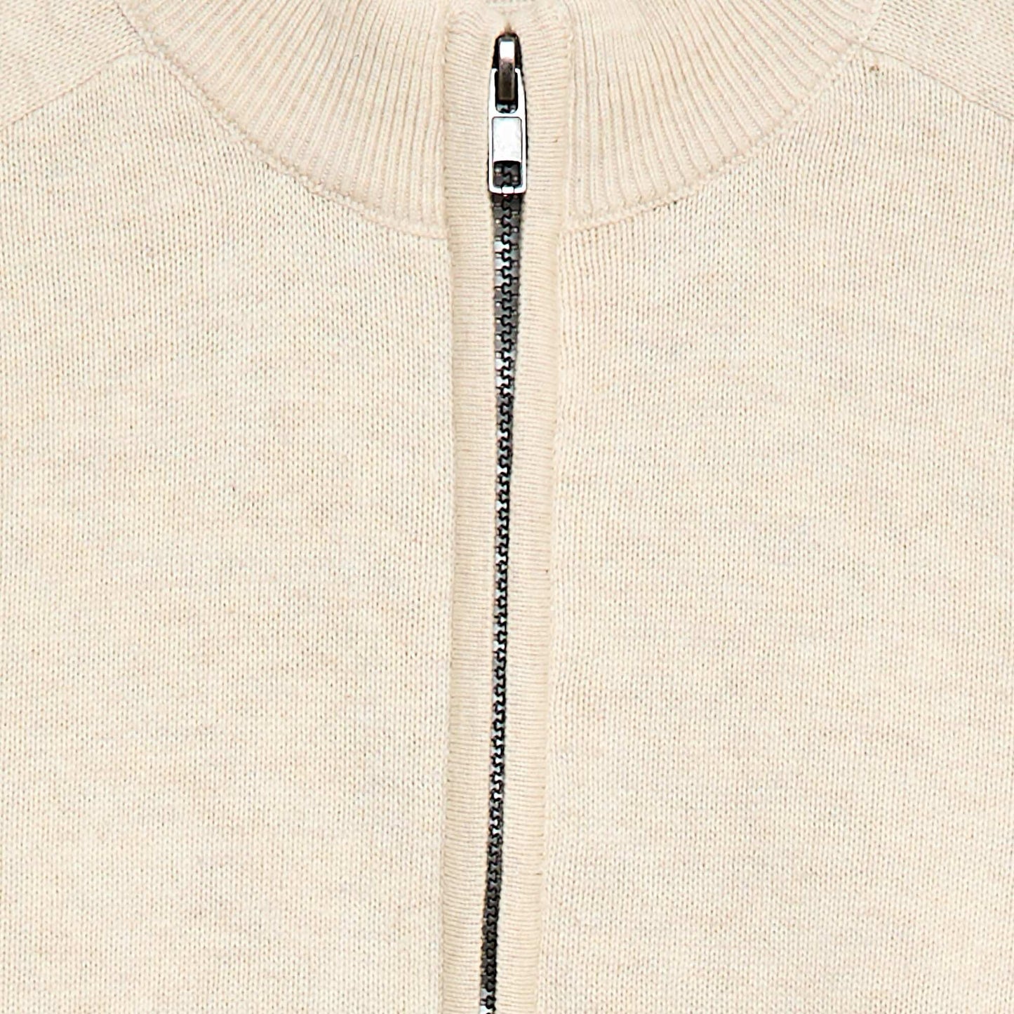 Chaqueta con cremallera y cuello alto BEIGE