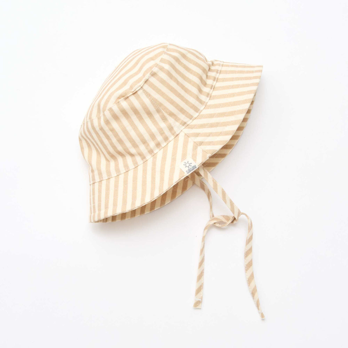 Sombrero de pescador de algodón a rayas BEIGE