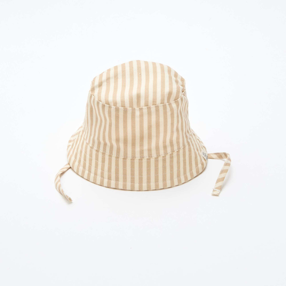 Sombrero de pescador de algodón a rayas BEIGE