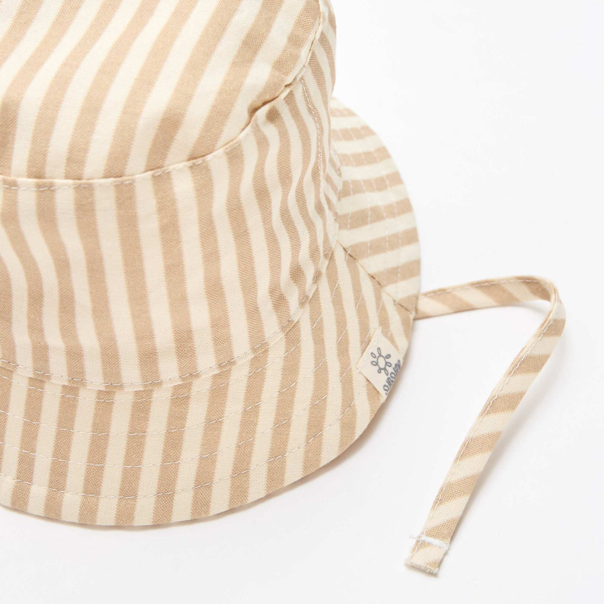 Sombrero de pescador de algodón a rayas BEIGE