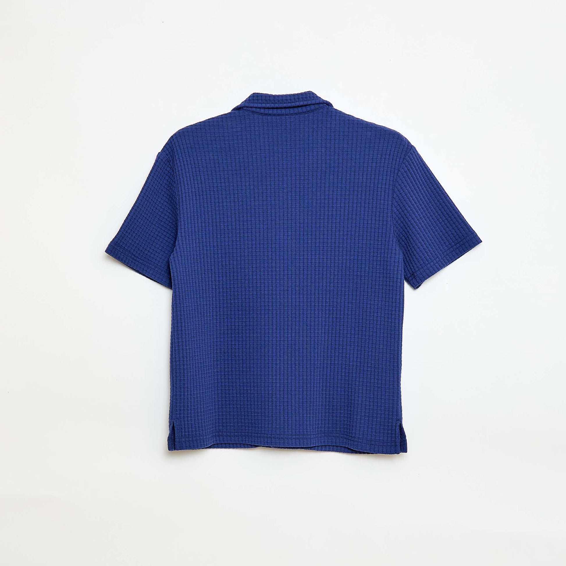 Camisa gofrada lisa AZUL