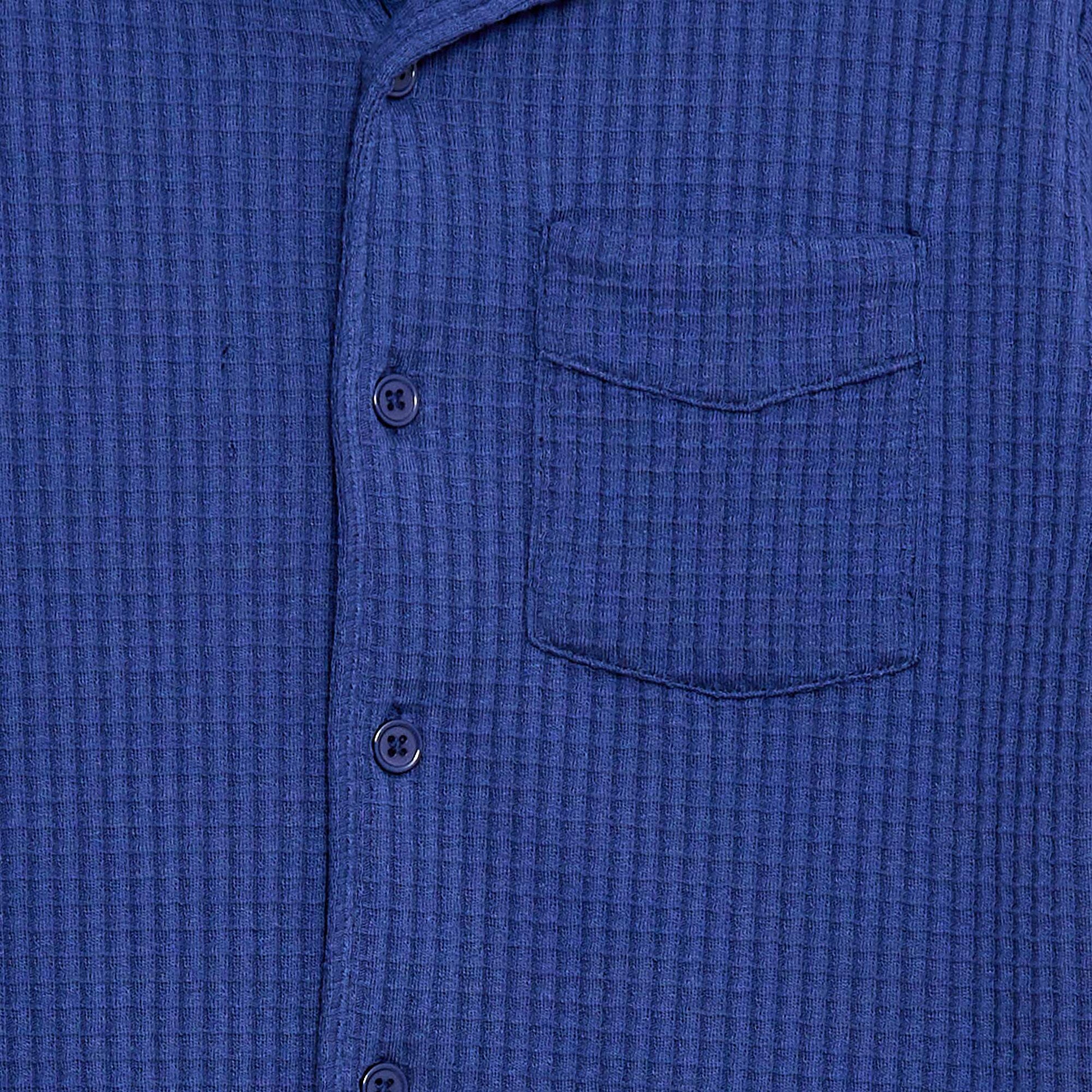 Camisa gofrada lisa AZUL