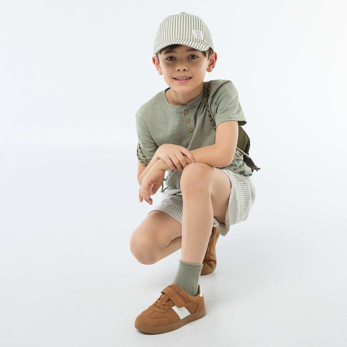 Gorra de rayas VERDE