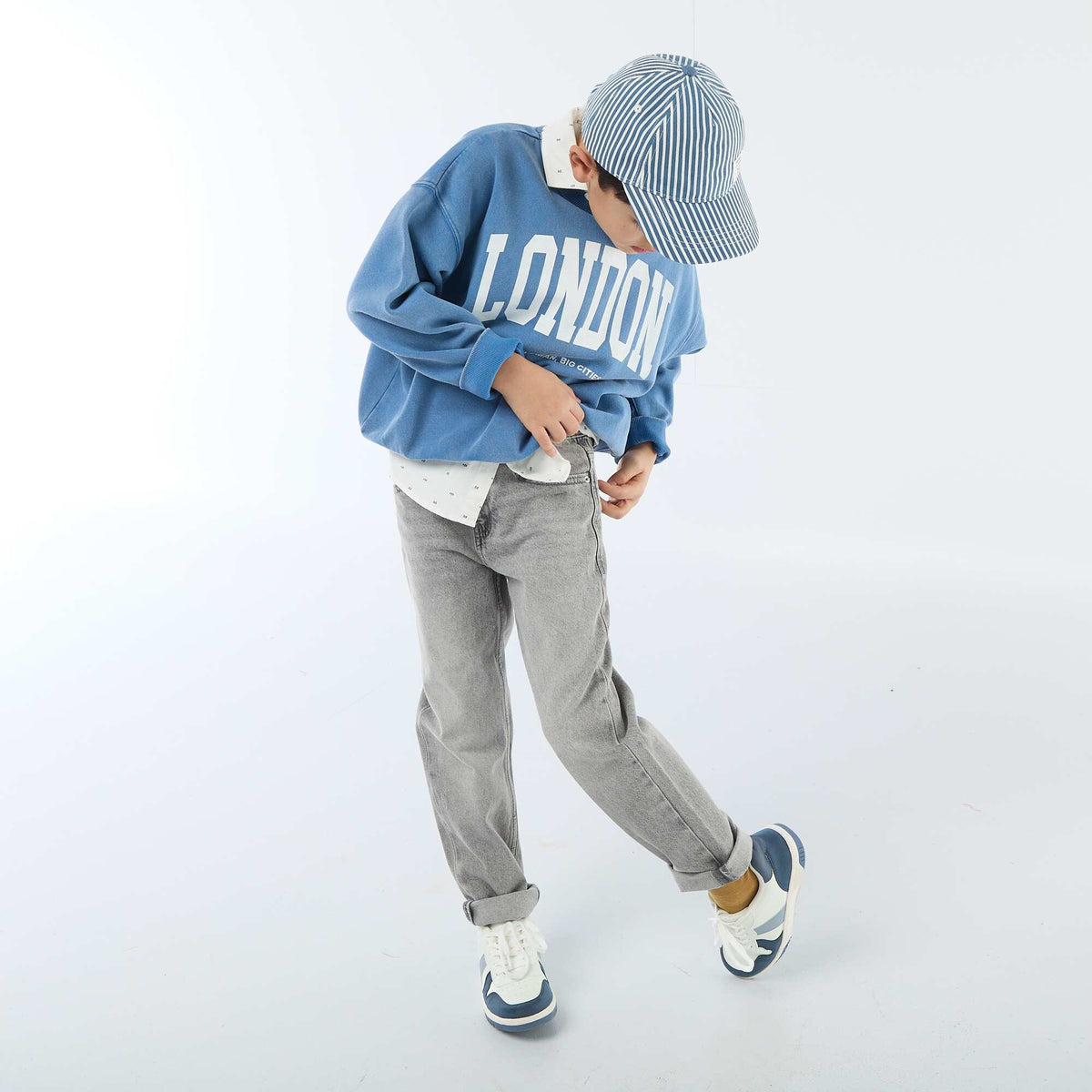 Gorra de rayas AZUL