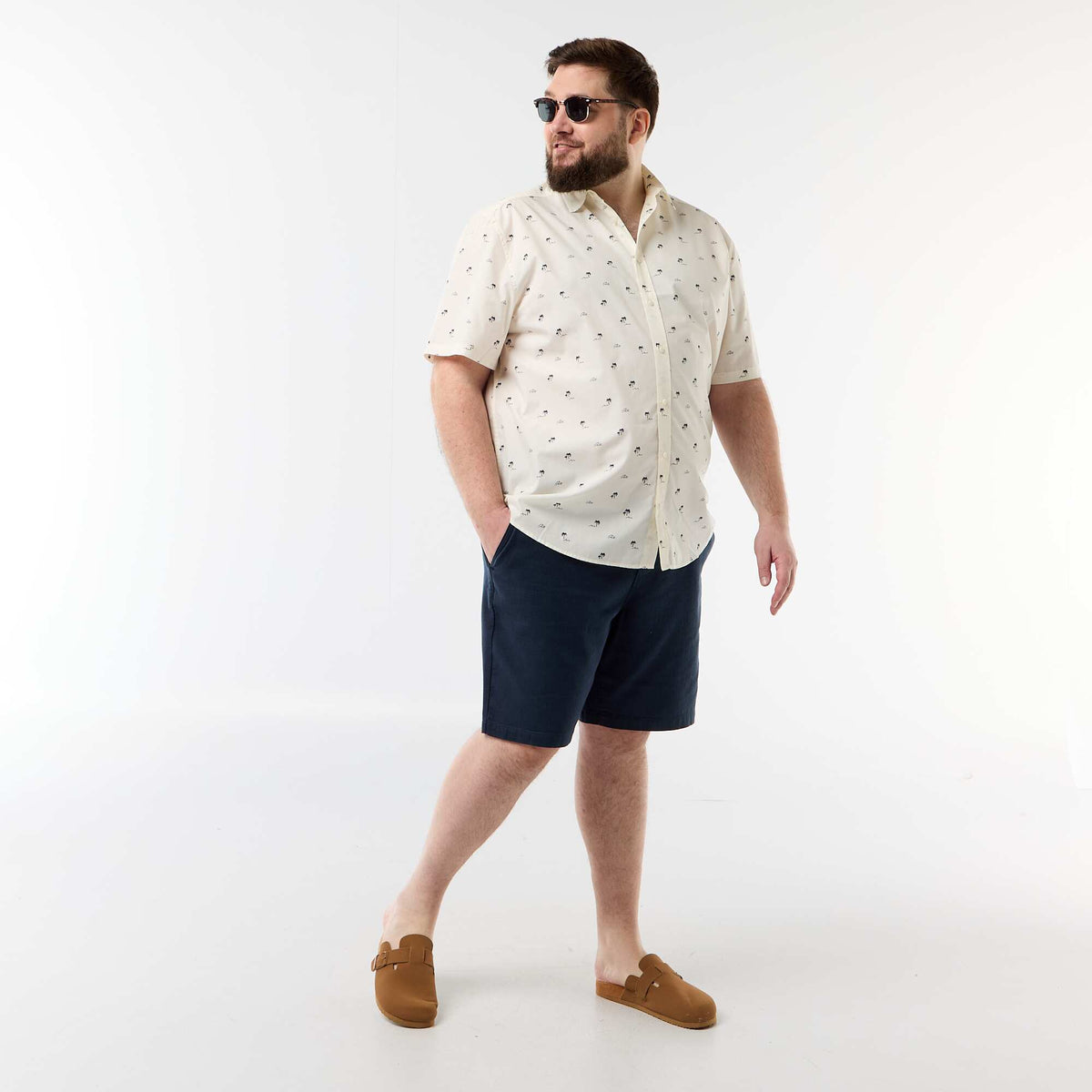 Camisa de manga corta estampada BLANCO