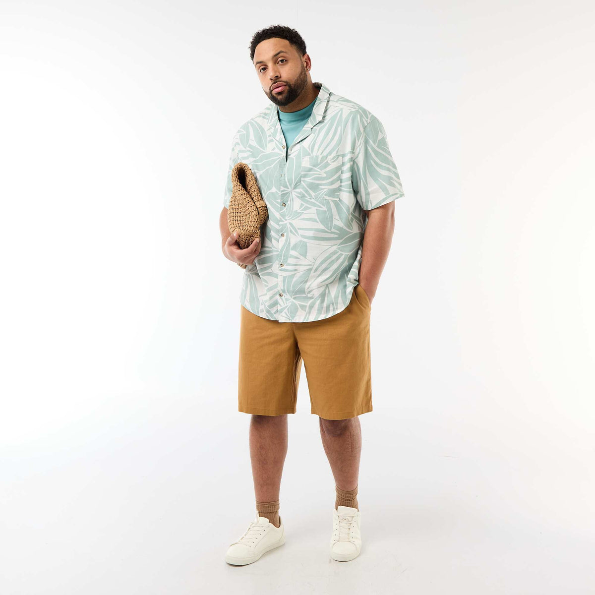 Camisa de manga corta con estampado VERDE