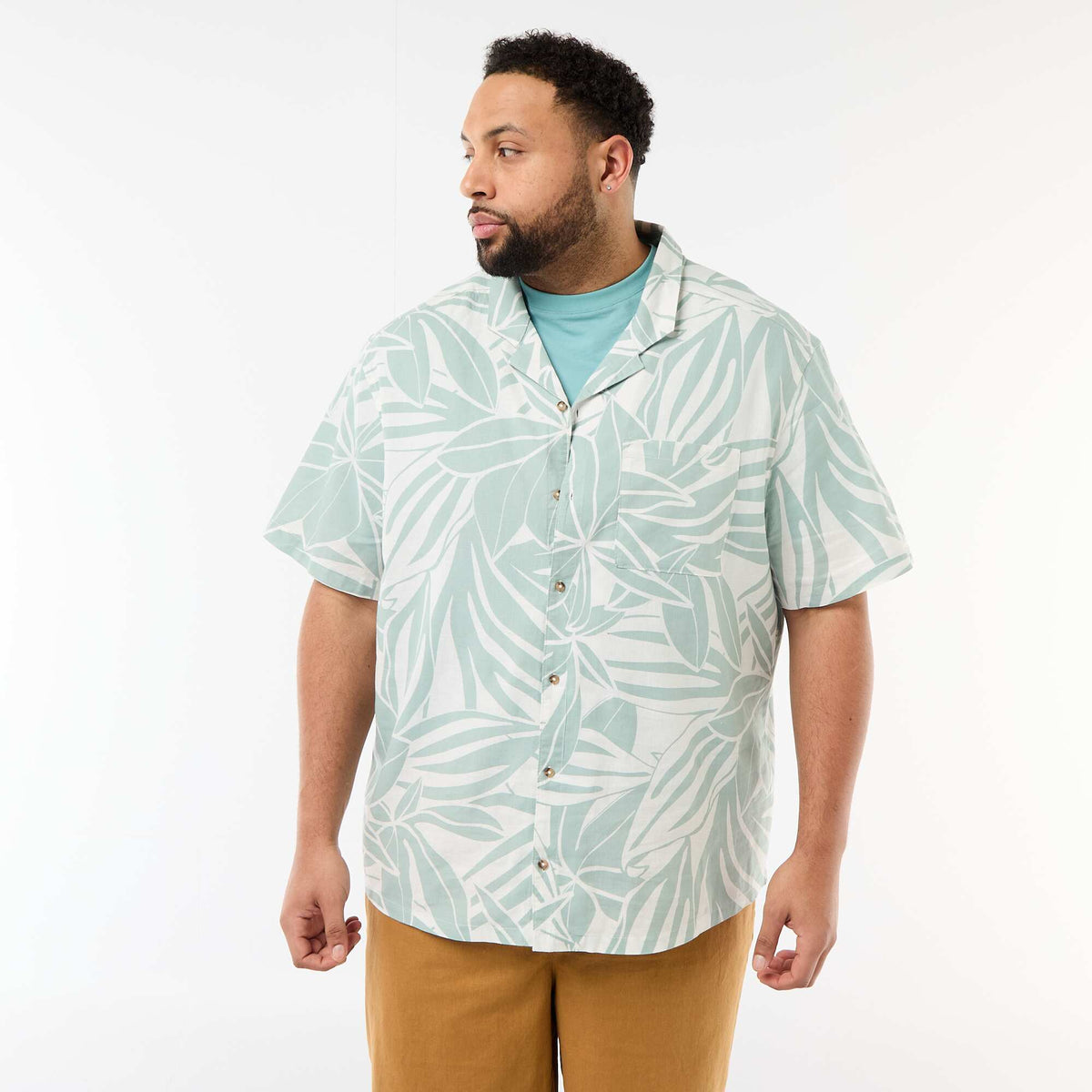 Camisa de manga corta con estampado VERDE