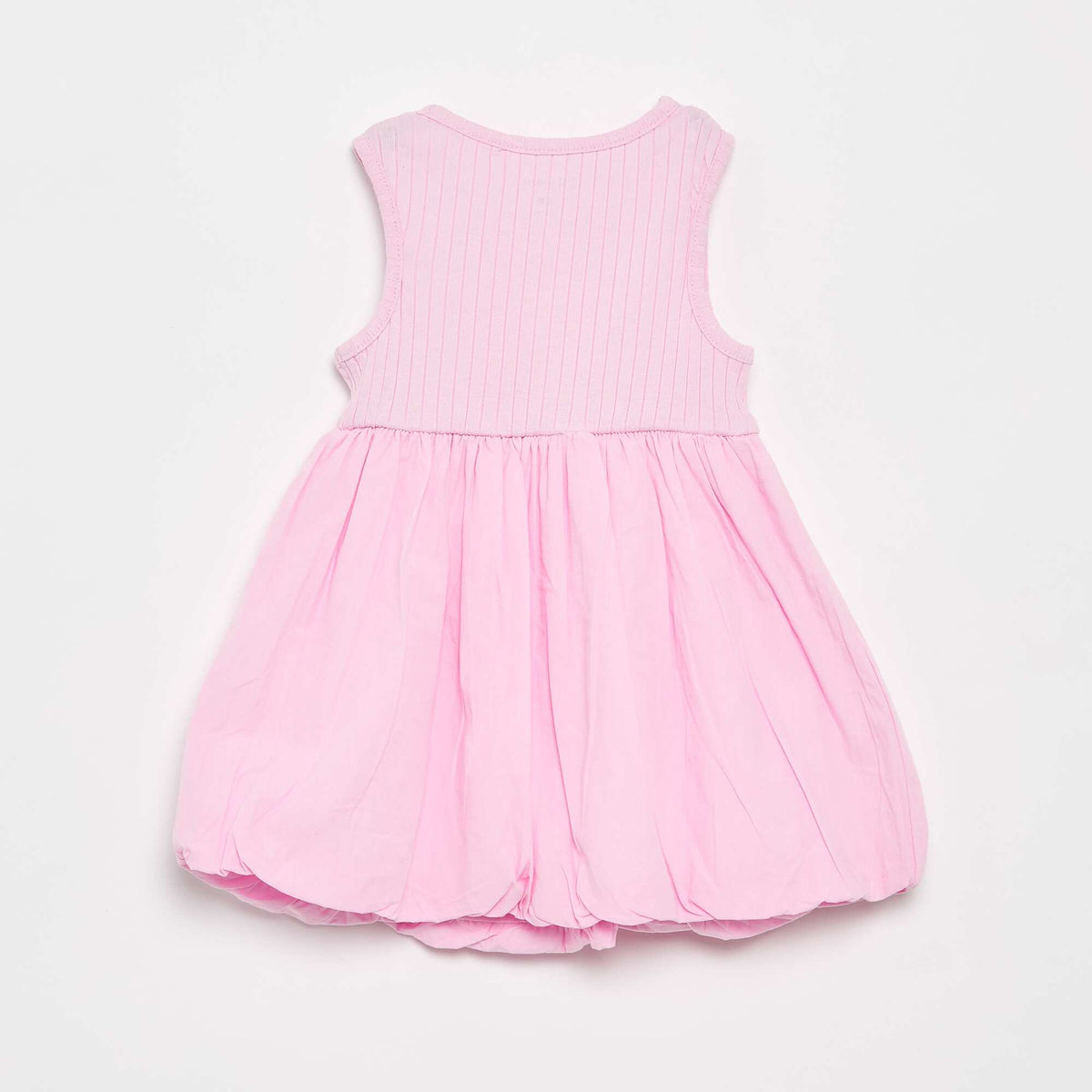 Vestido sin mangas de dos tejidos ROSA