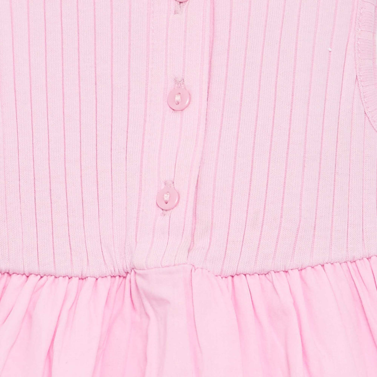 Vestido sin mangas de dos tejidos ROSA