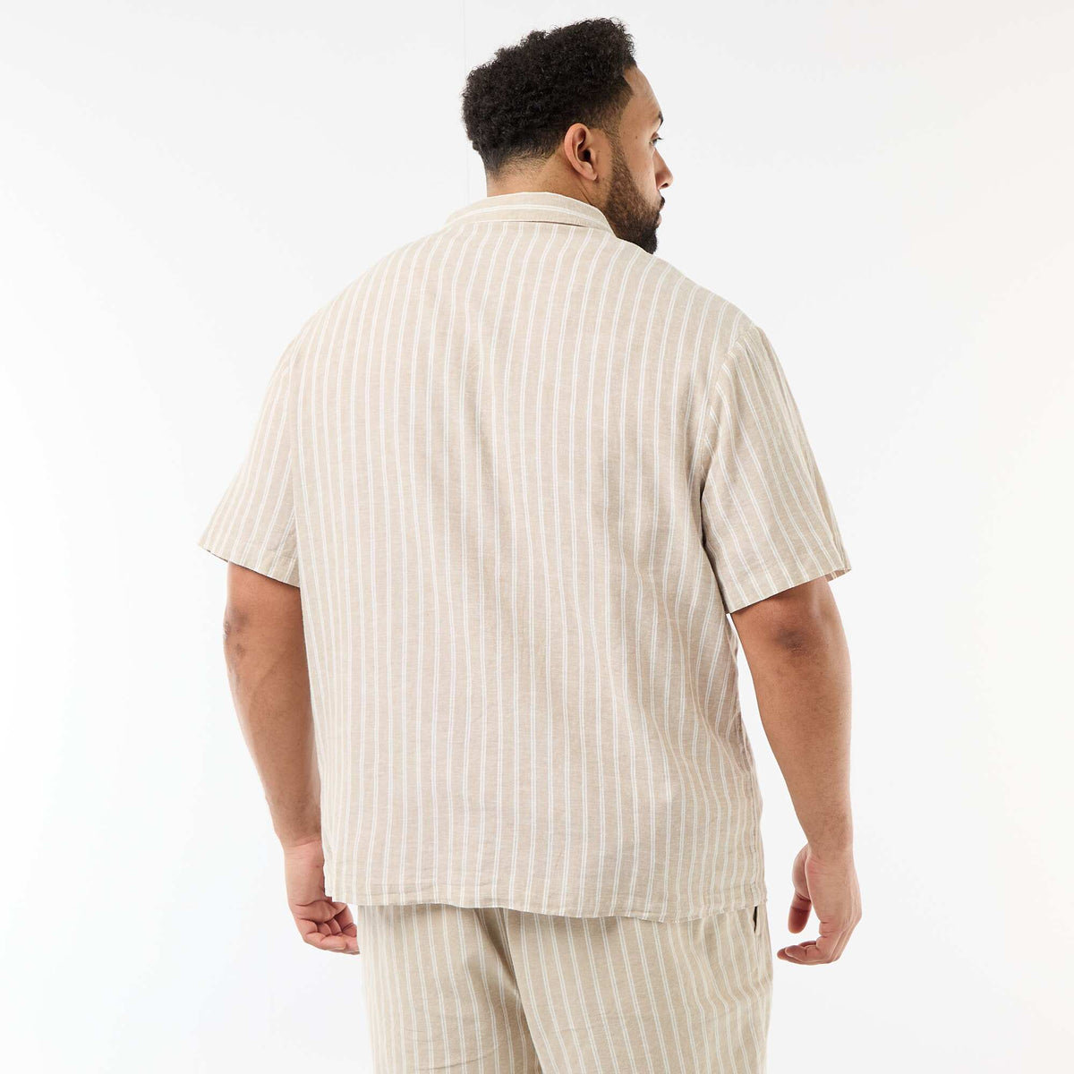 Camisa de lino mezclado BEIGE