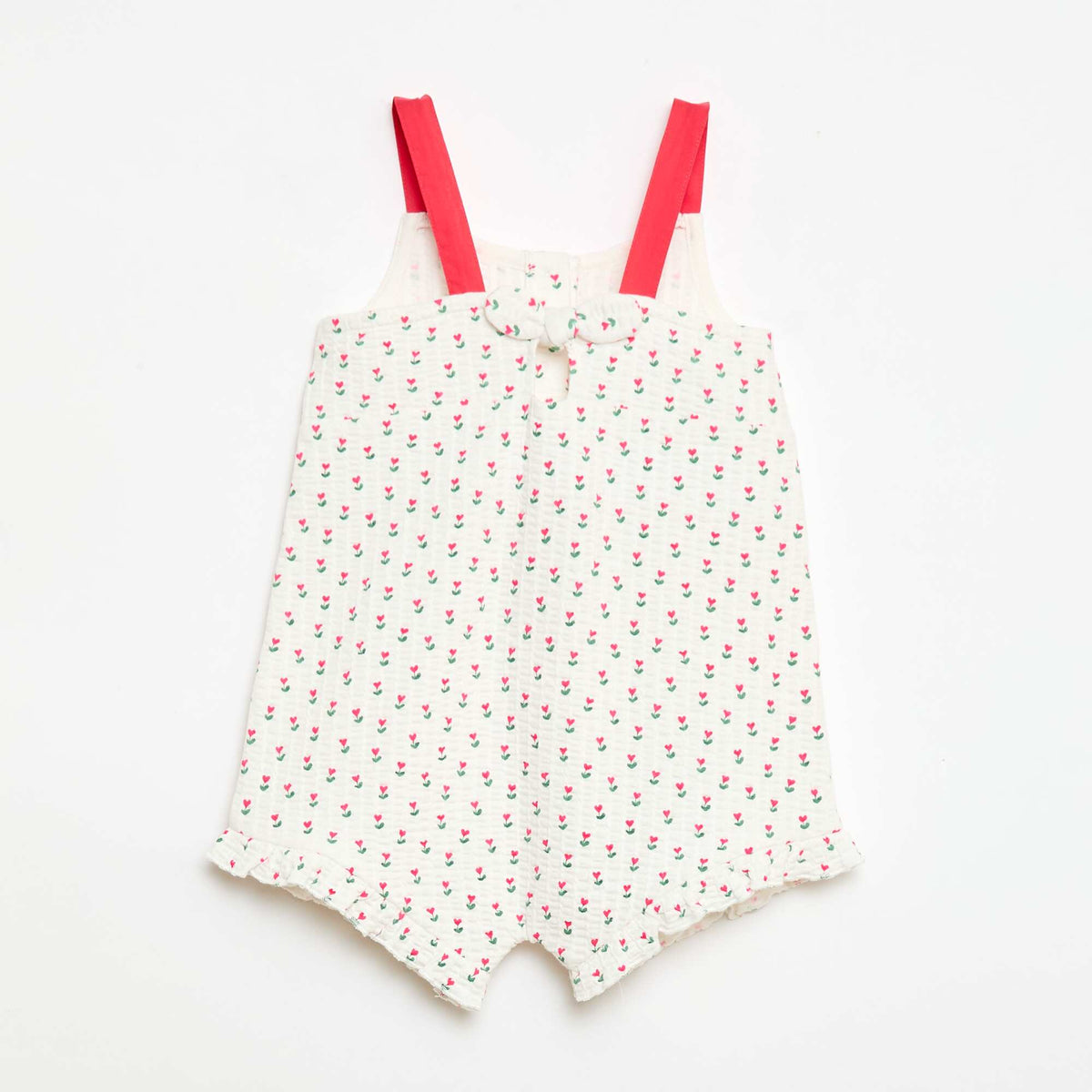 Mono corto en tejido gofrado con estampado BLANCO