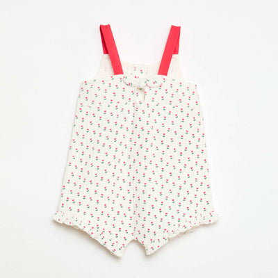 Mono corto en tejido gofrado con estampado BLANCO
