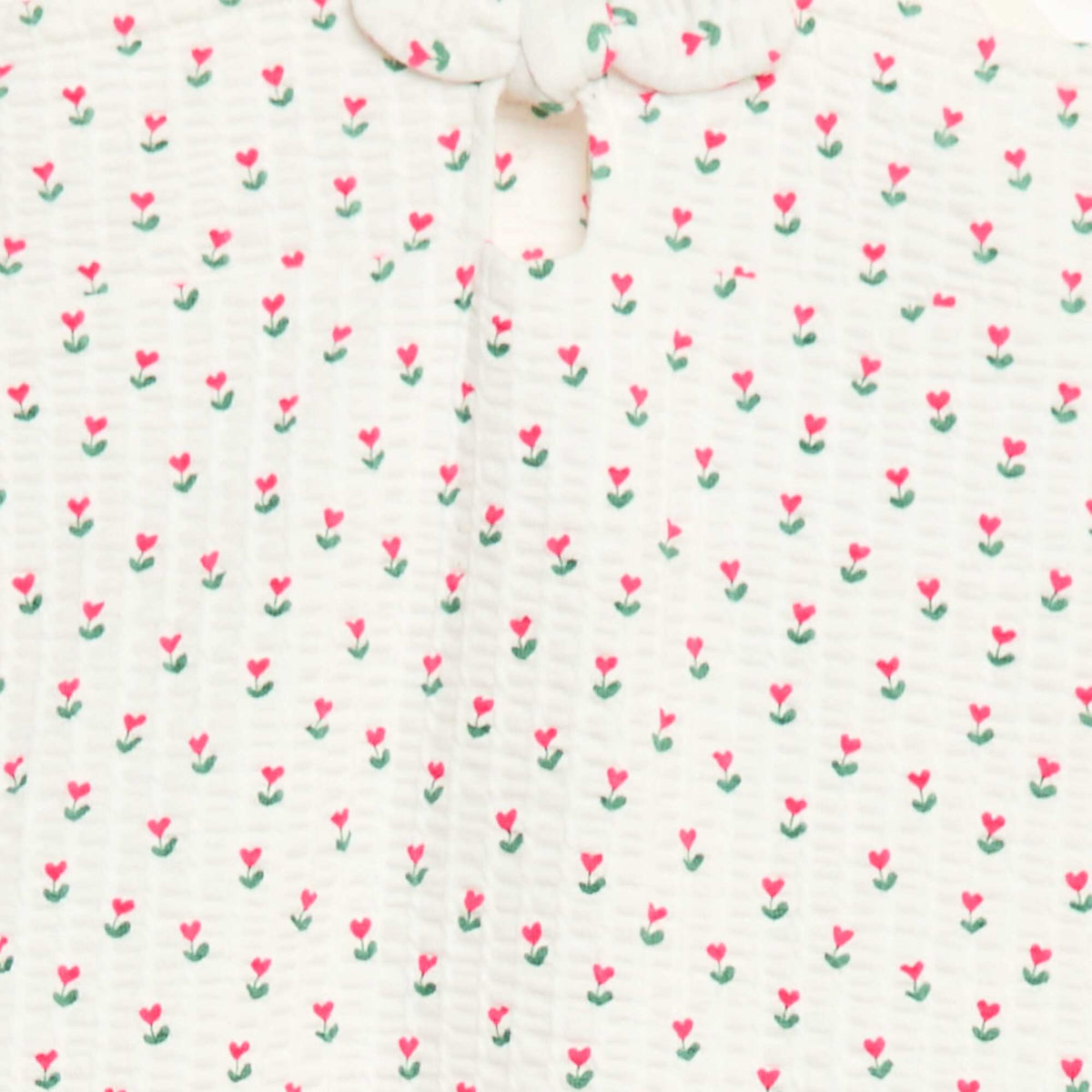 Mono corto en tejido gofrado con estampado BLANCO