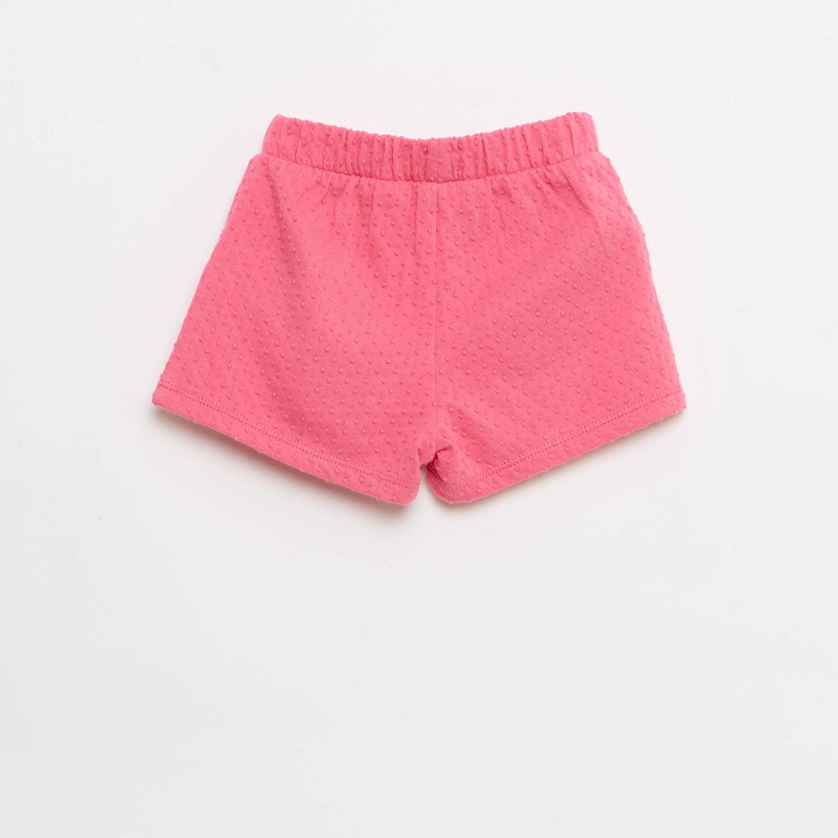 Pantalón corto de punto jacquard liso con lazo de fantasía ROSA