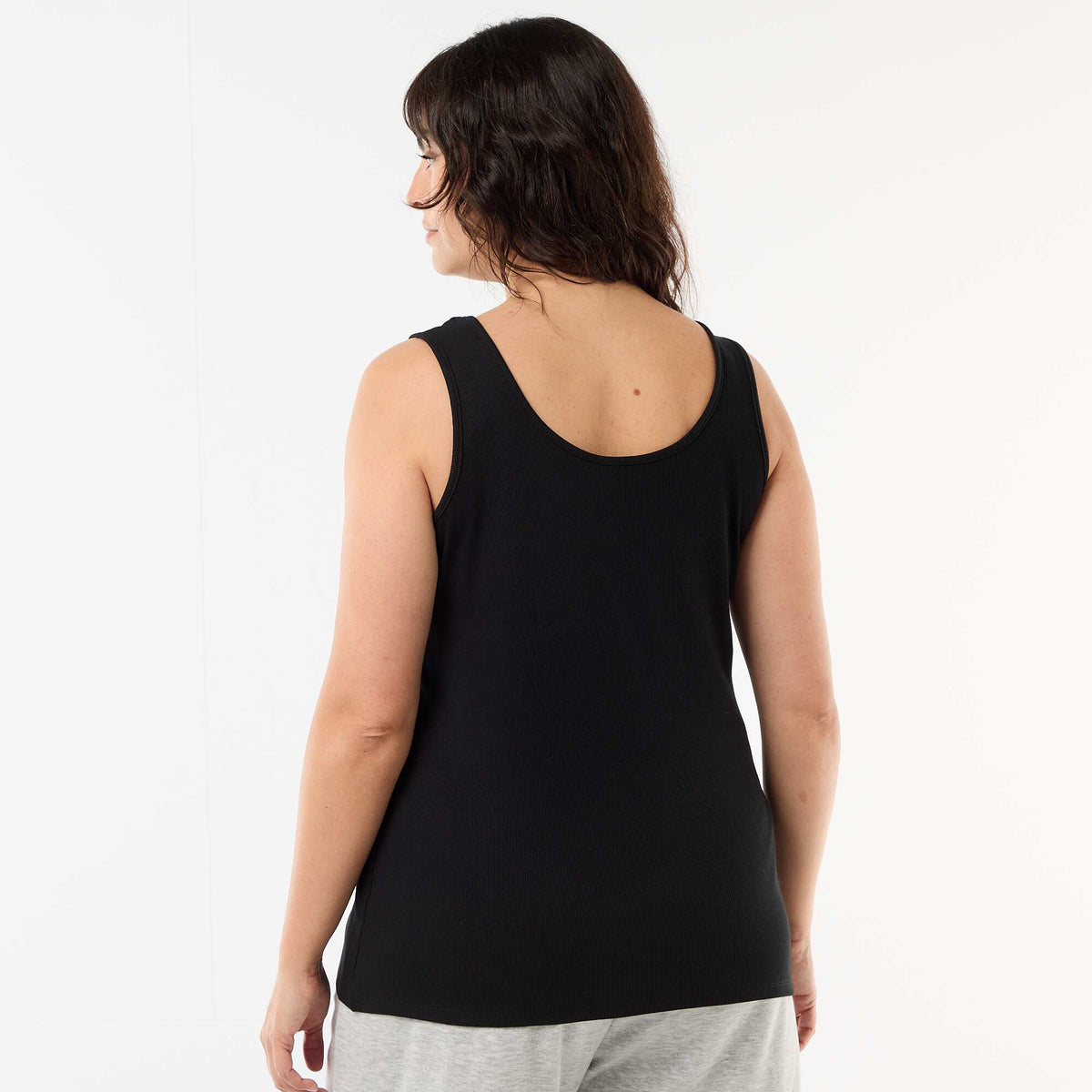Camiseta de tirantes básica acanalada NEGRO