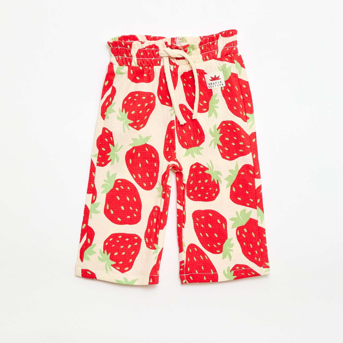 Pantalón ancho con estampado ROJO