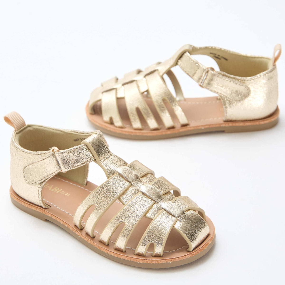 Sandalias planas con tiras cerradas brillantes AMARILLO