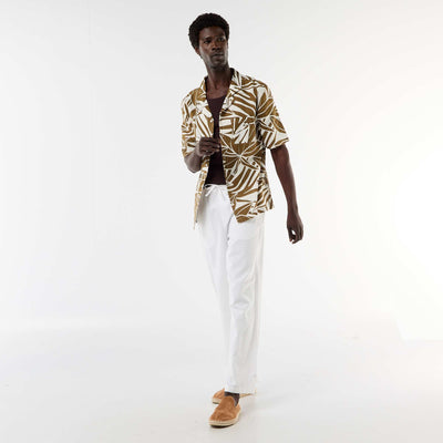 Pantalón de lino mezclado BLANCO