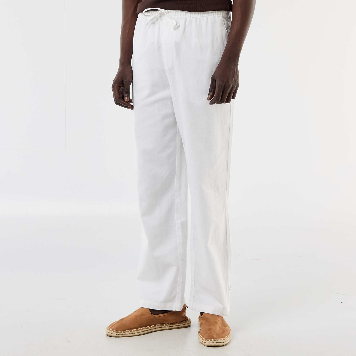 Pantalón de lino mezclado BLANCO