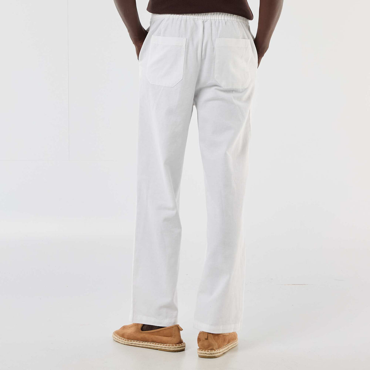 Pantalón de lino mezclado BLANCO