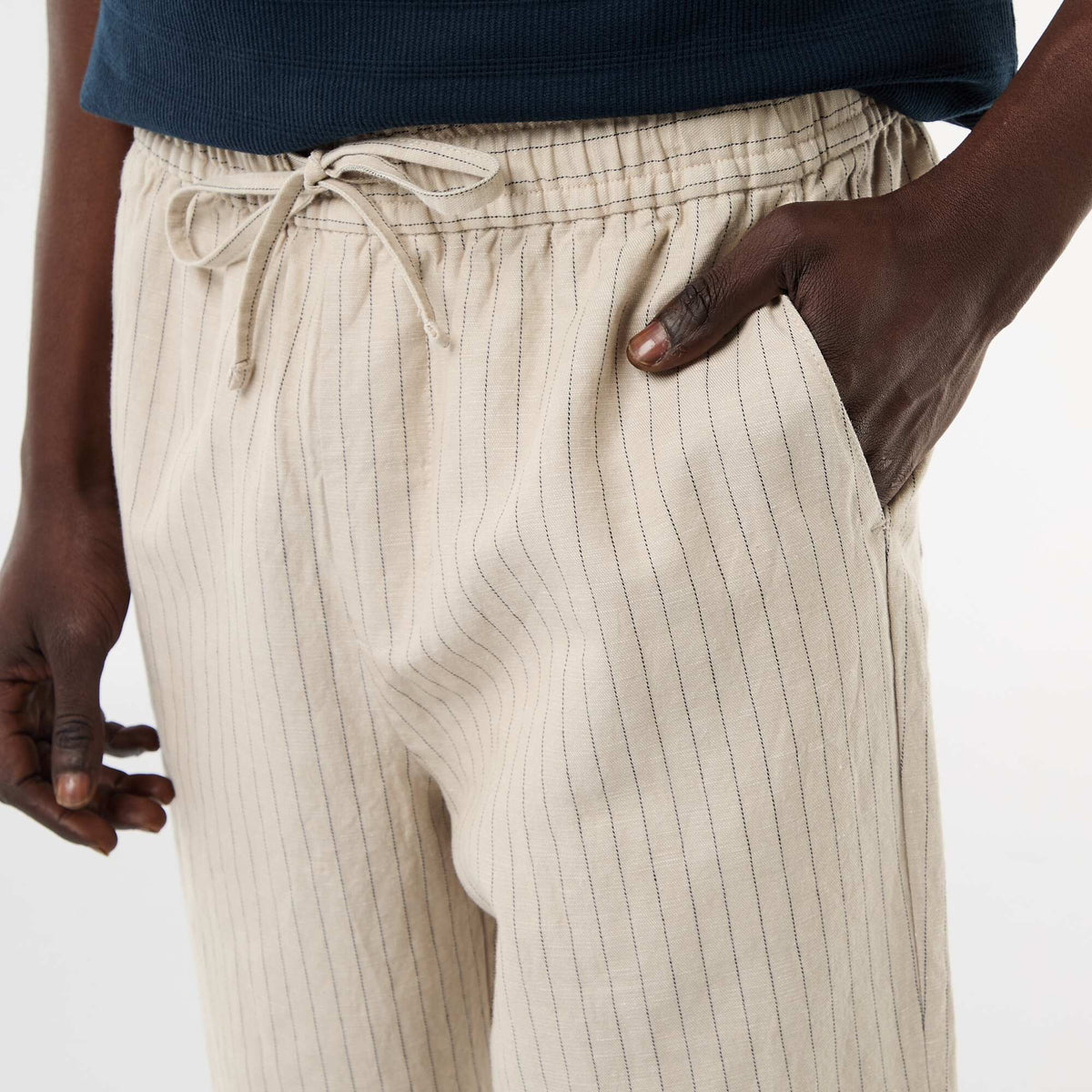 Pantalón de lino mezclado BEIGE