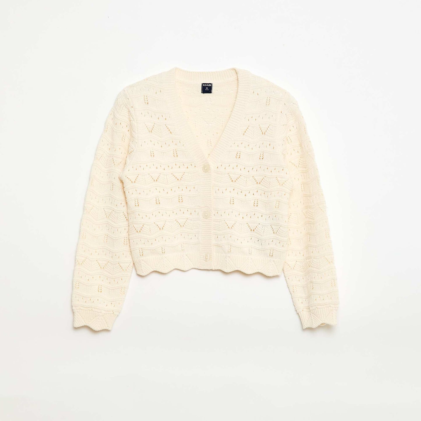 Cárdigan de punto calado BEIGE
