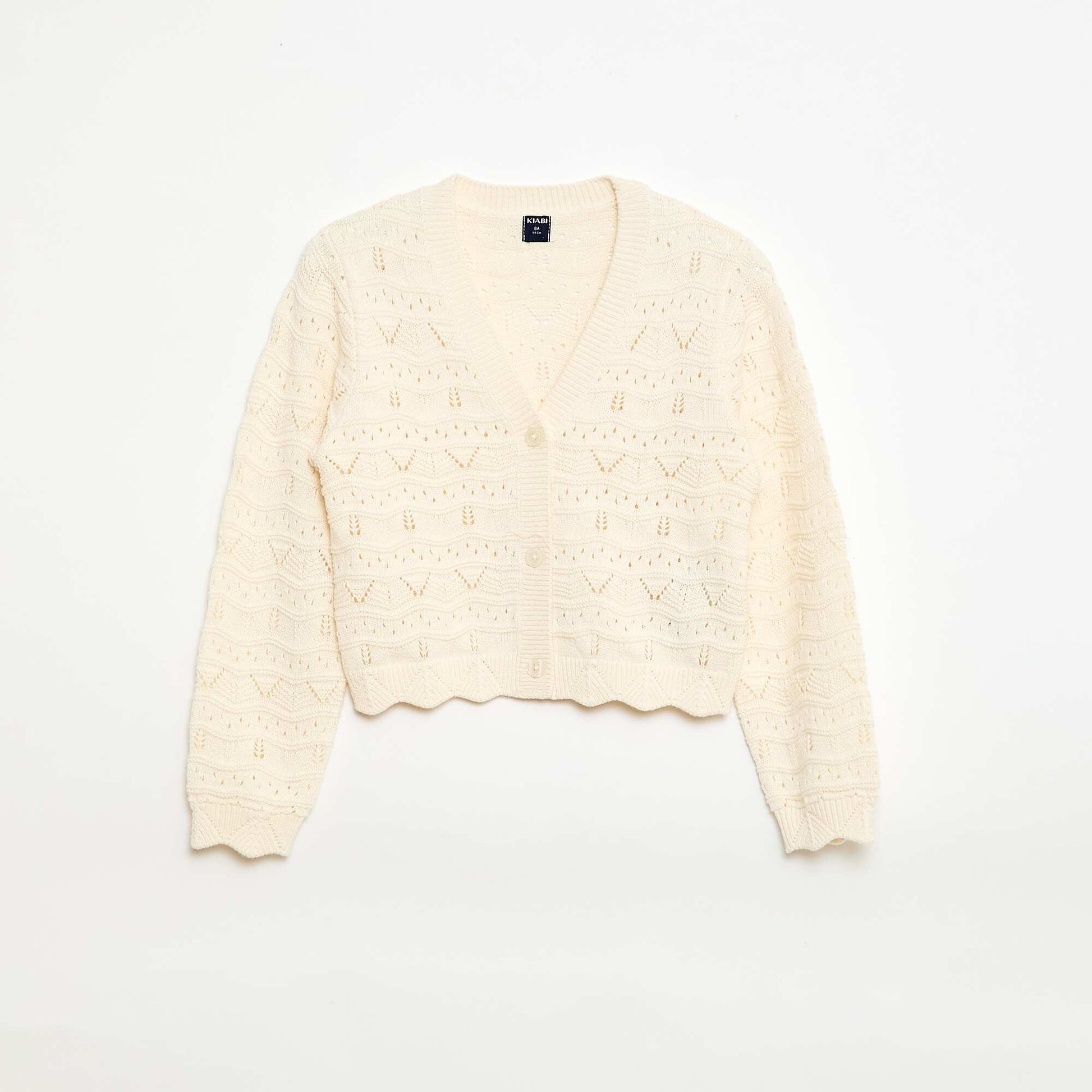 Cárdigan de punto calado BEIGE