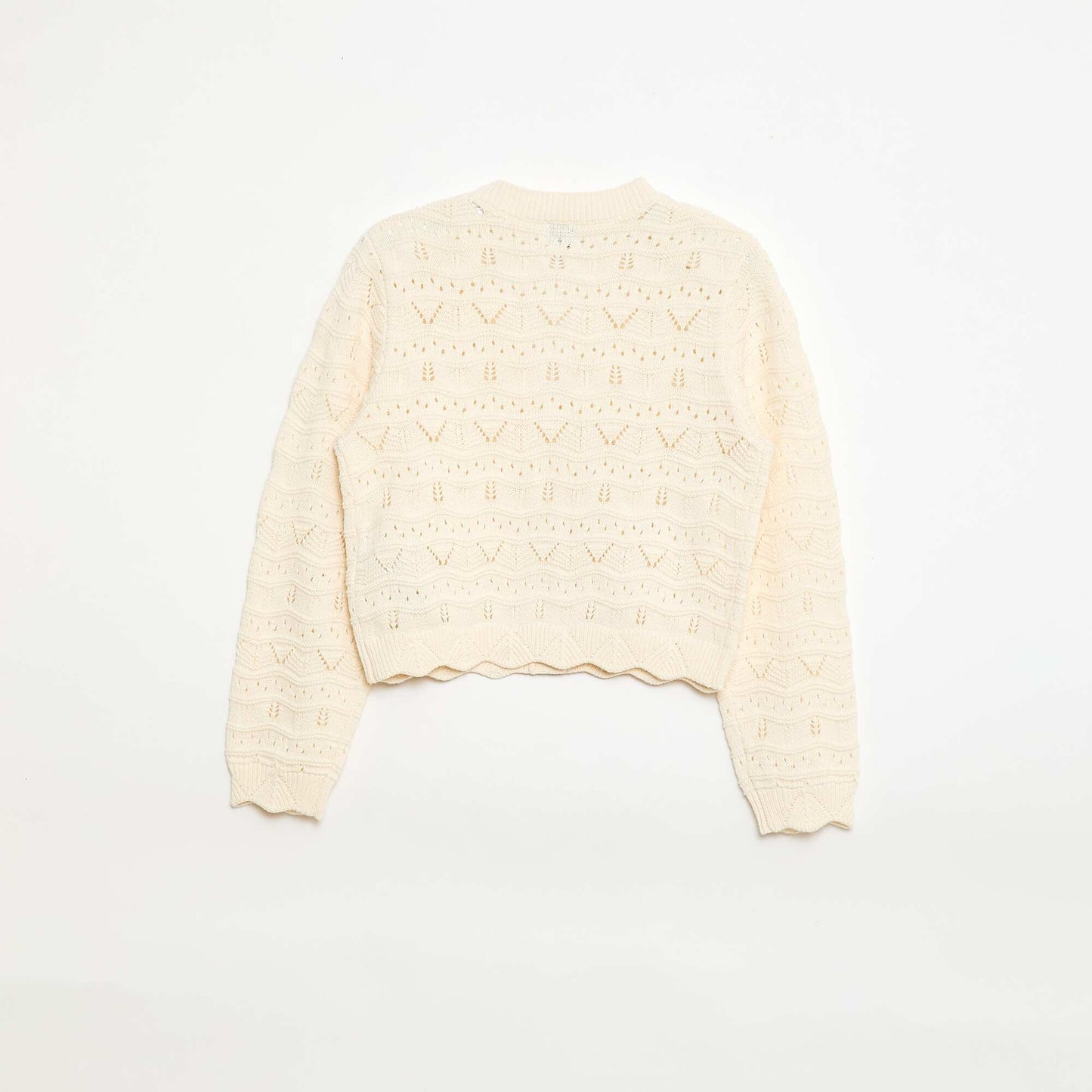 Cárdigan de punto calado BEIGE
