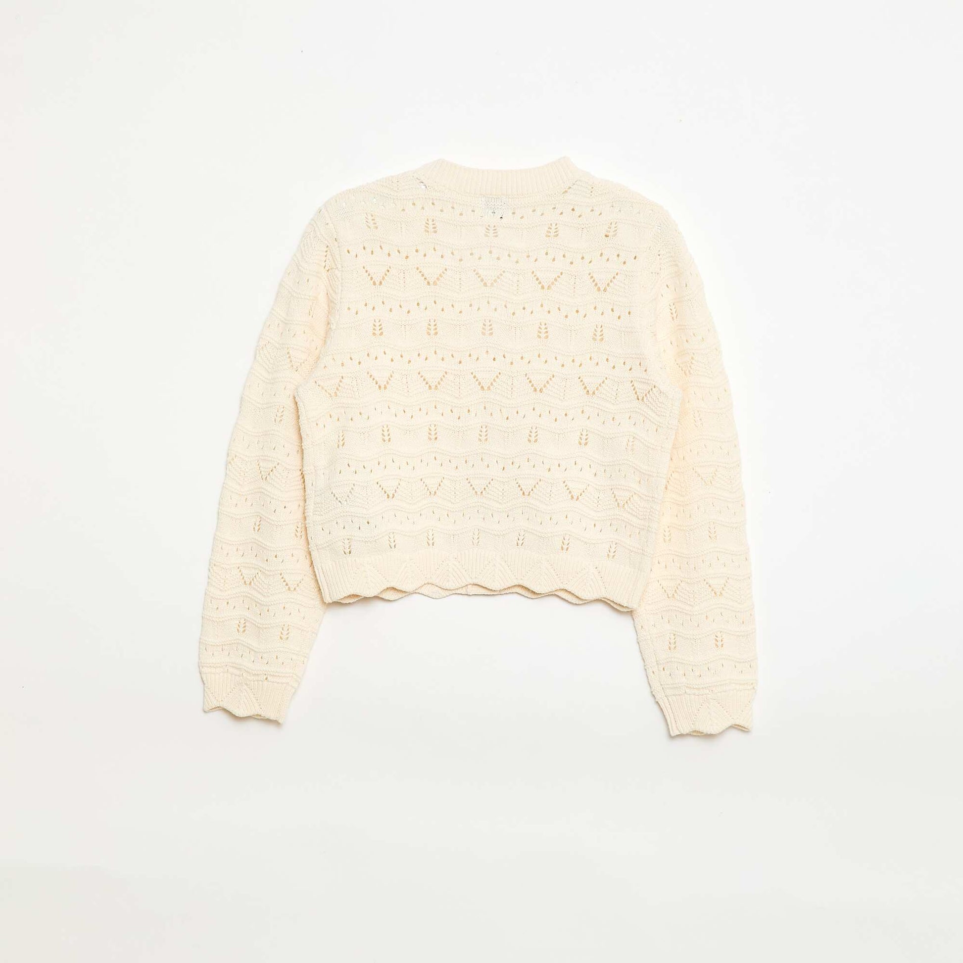 Cárdigan de punto calado BEIGE